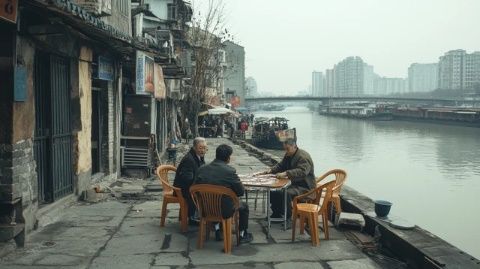 吐舌在中国，旅游团的早晨总是充满了急匆匆的气氛,大家像饿虎扑食般涌向餐桌