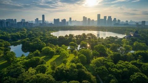 左上成都市邛崃市白鹤山景区，地理位置与规模位于邛崃市西郊，距离市区约3