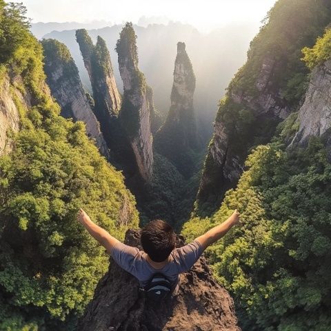 张家界国家森林公园景区风光---袁家界线路，其实很多客人都有疑问