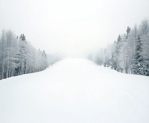 冬季冰雪美景下的滑雪乐园